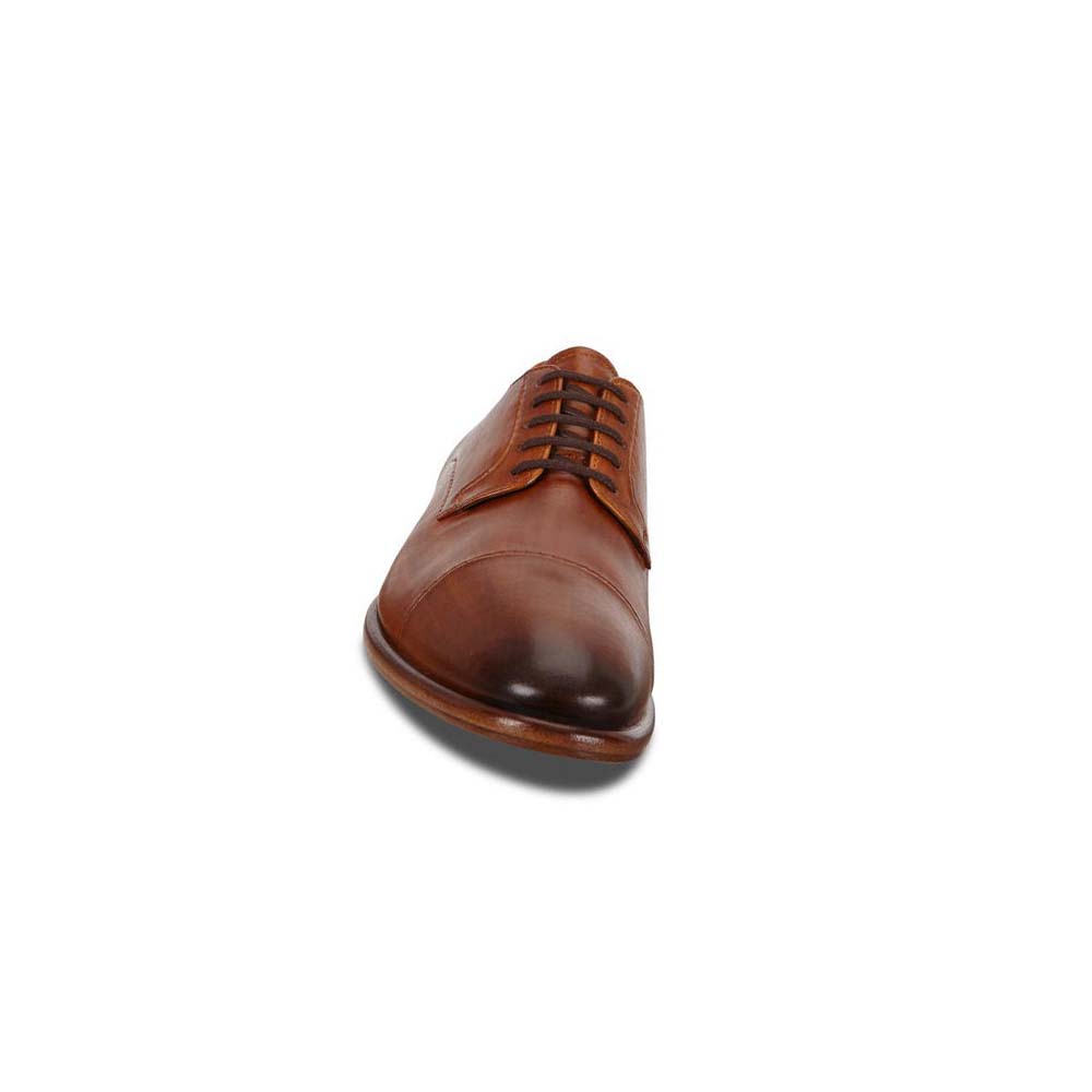 Men's Ecco Vitrus Mondial Cap-toe Derby Dress Shoes Orange | USA 539ZUT